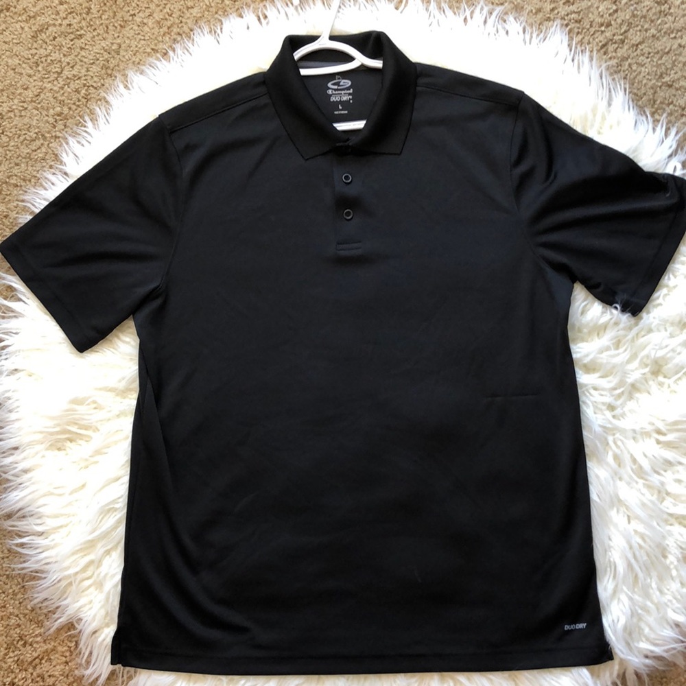 Champion Polyester Polo DuoDry Black three button